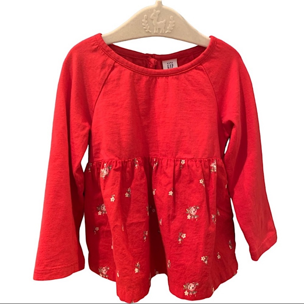 Gap red floral peplum blouse Size:2T